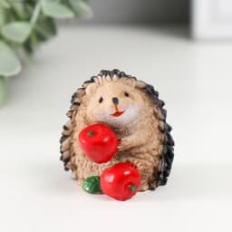 Фигурка полистоун «Ёжик с яблоком», 3.8×4.7×4.4 см, МИКС
