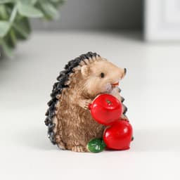 Фигурка полистоун «Ёжик с яблоком», 3.8×4.7×4.4 см, МИКС