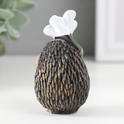 Фигурка полистоун «Ёжик с цветком или листиком», 3.8×4.3×7.5 см, МИКС