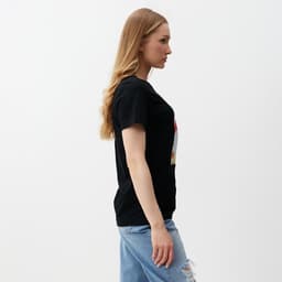 Футболка женская Let's go, цвет чёрный, красный, размер 48