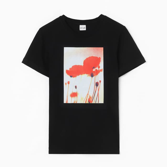 Футболка женская Let's go, цвет чёрный, красный, размер 52