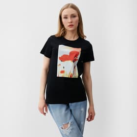 Футболка женская Let's go, цвет чёрный, красный, размер 52