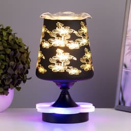 Аромалампа с подсветкой «Цветы» E14 40 Вт +RGB черный 12.5×12.5×23 см