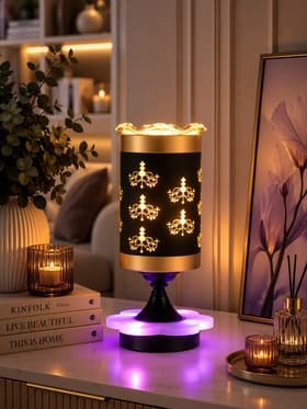 Аромалампа электрическая RISALUX «Фигура», подсветка, RGB, E14, 40 Вт, RGB, чёрная, 10×10×24.5 см