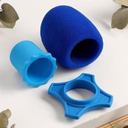 Набор аксессуаров для микрофона Music Life: ветрозащита, кольца, синий, d=3.7 см