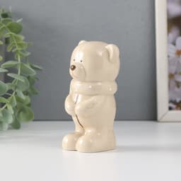 Фигурка керамика «Мишутка стесняшка в вязаном шарфике, стоит», 10.5×5×5.5 см