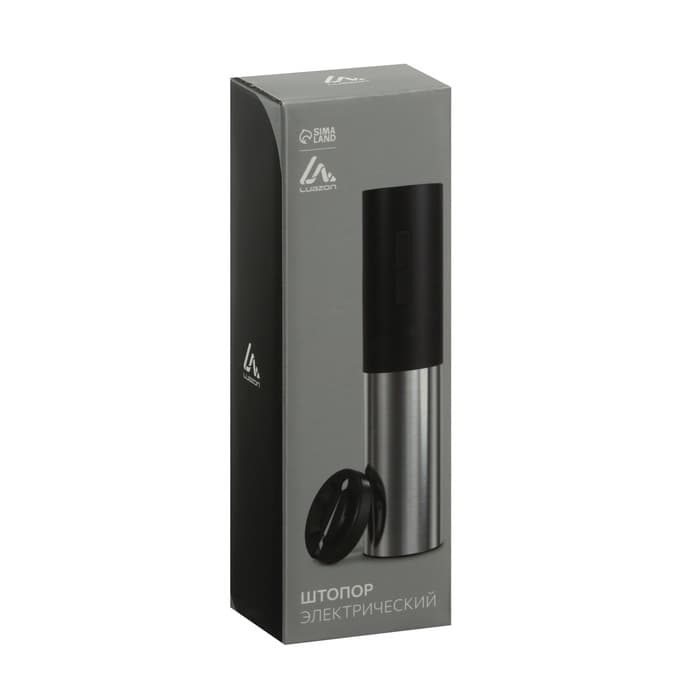 Штопор электрический Luazon LSH-09, 10 Вт, АКБ, резак для фольги, чёрный
