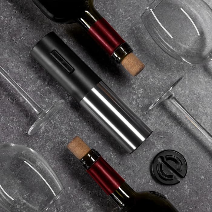 Штопор электрический Luazon LSH-09, 10 Вт, АКБ, резак для фольги, чёрный