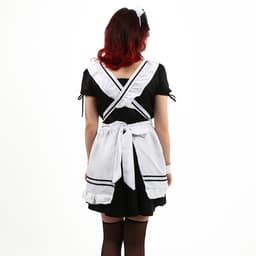 Карнавальный костюм «Милая горничная»: платье, фартук, ободок, чокер, подвязки, манжеты, чулки, р. 44–46