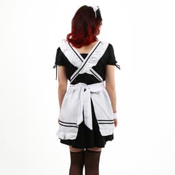 Карнавальный костюм «Милая горничная»: платье, фартук, ободок, чокер, подвязки, манжеты, чулки, р. 48–50