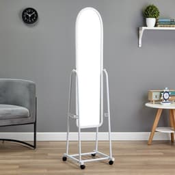 Зеркало напольное «Клик Мебель» Basic, на колёсиках, 310×1600 мм, цвет белый