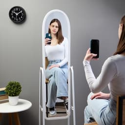 Зеркало напольное «Клик Мебель» Basic, на колёсиках, 310×1600 мм, цвет белый