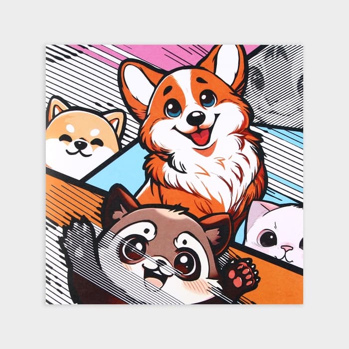 Раскраска-антистресс по полоскам «Яркие животные», 21×21 см