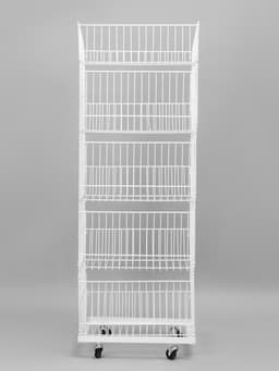 Накопитель разборный на колесах, 5 корзин, 50×43×147, белый