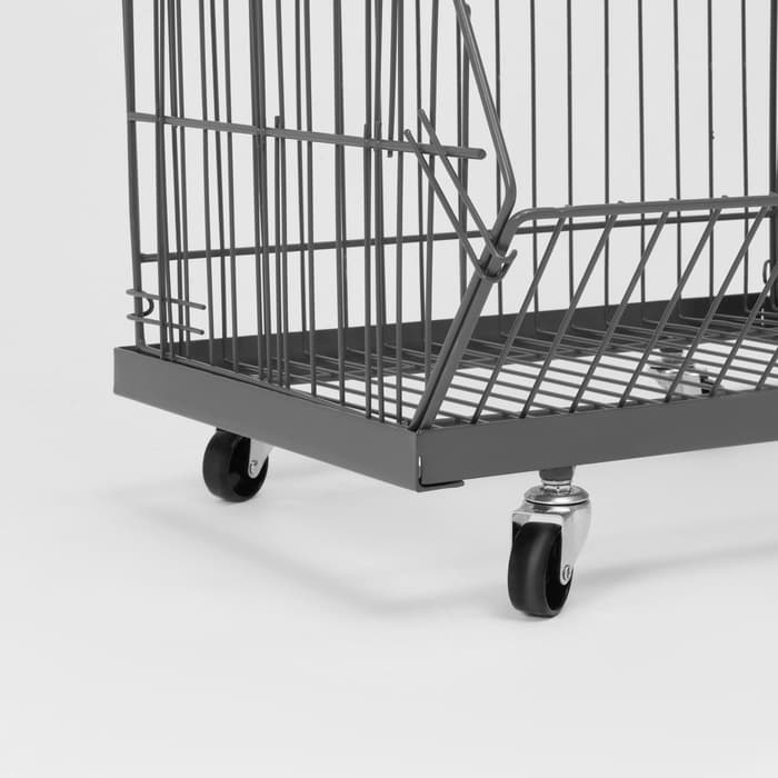 Накопитель разборный на колесах, 5 корзин, 50×43×147, серый