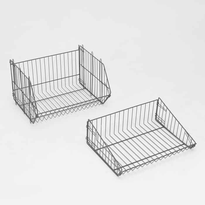 Накопитель разборный на колесах, 5 корзин, 50×43×147, серый