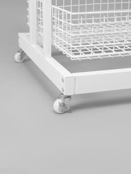 Стойка-накопитель разборный на колесах, 3 корзины, 1 топпер, 54.5×56×138 см, белая