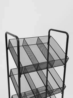 Стеллаж-накопитель разборный 4 этажа, 12 корзин, на колёсах, 44×29×122 см, чёрный