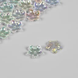 Бусины пластиковые «Цветы», 1.2×1.2×0.3 см, (набор 30 шт.), цвет радужный