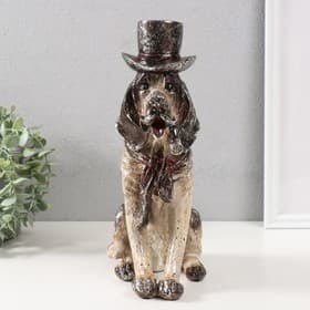 Фигурка полистоун «Пёс в цилиндре», 24.5×12×32.5 см
