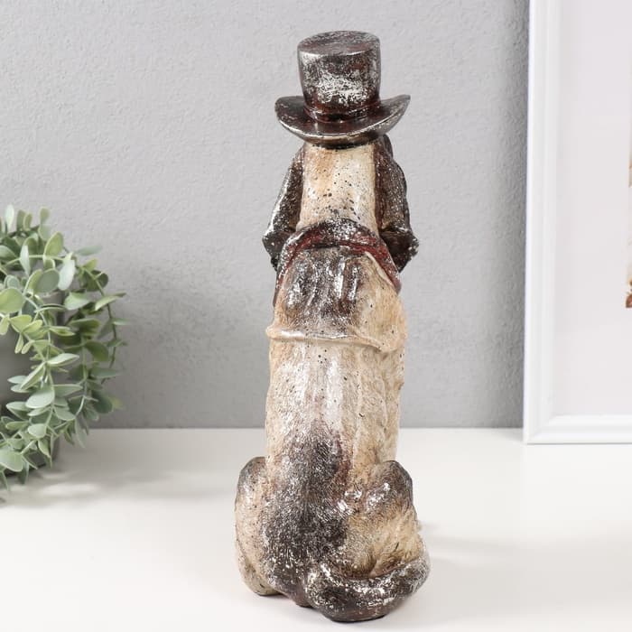 Фигурка полистоун «Пёс в цилиндре», 24.5×12×32.5 см