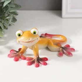 Фигурка полистоун «Жёлто-красный геккон», 13×10.5×6 см
