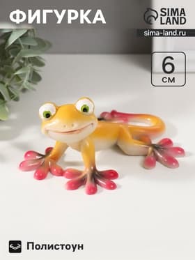 Фигурка полистоун «Жёлто-красный геккон», 13×10.5×6 см
