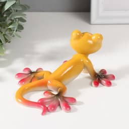 Фигурка полистоун «Жёлто-красный геккон», 13×10.5×6 см