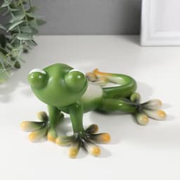 Фигурка полистоун «Зелёный геккон загорает», 18×14.5×8.5 см