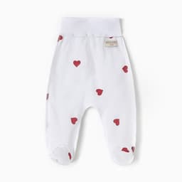 Ползунки детские MINAKU: Сердца, рост 74-80 см, молочные
