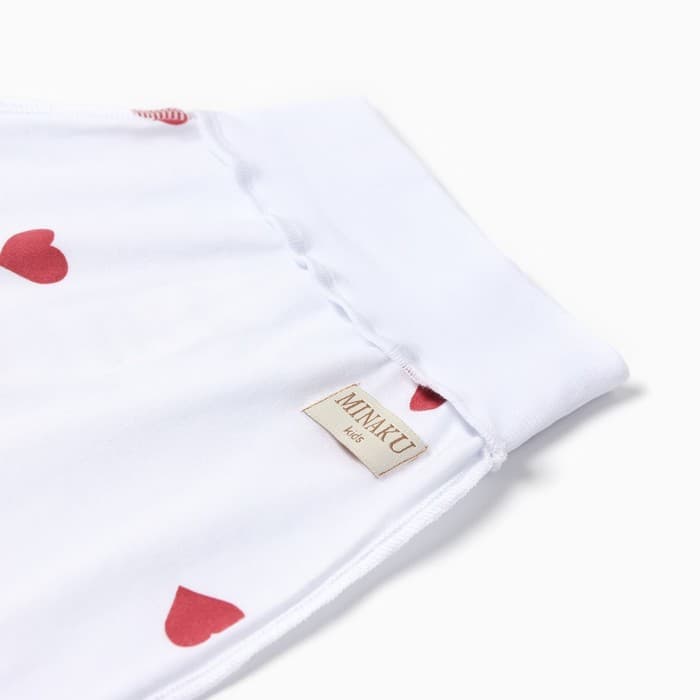 Ползунки детские MINAKU: Сердца, рост 74-80 см, молочные