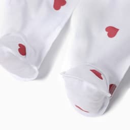 Ползунки детские MINAKU: Сердца, рост 74-80 см, молочные