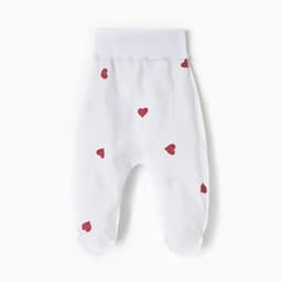 Ползунки детские MINAKU: Сердца, рост 74-80 см, молочные