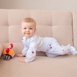 Ползунки детские MINAKU: Сердца, рост 74-80 см, молочные