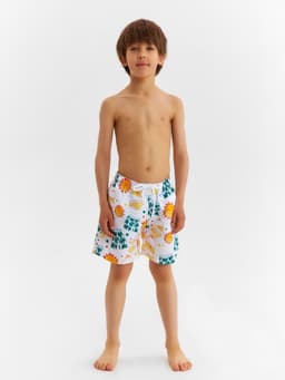 Плавки-шорты купальные для мальчика MINAKU: Summer, белые, рост 122-128 см