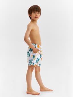 Плавки-шорты купальные для мальчика MINAKU: Summer, белые, рост 122-128 см