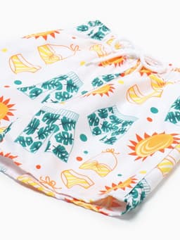 Плавки-шорты купальные для мальчика MINAKU: Summer, белые, рост 122-128 см