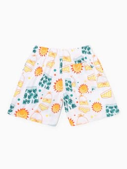 Плавки-шорты купальные для мальчика MINAKU: Summer, белые, рост 122-128 см