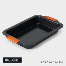 Противень для выпечки Magistro French Bakery, 37.5×23×4.7 см, антипригарное покрытие, чёрная