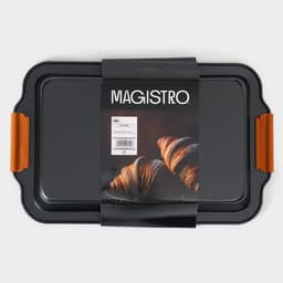 Противень для выпечки Magistro French Bakery, 37.5×23×4.7 см, антипригарное покрытие, чёрная