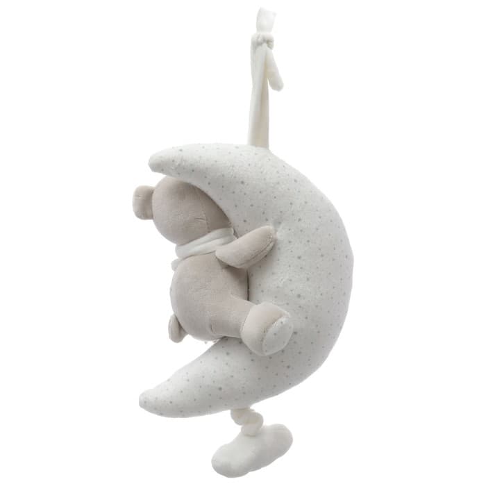 Подвеска музыкальная на кроватку/коляску Крошка Я «Серый мишка», заводная, с погремушкой, от 3 мес.