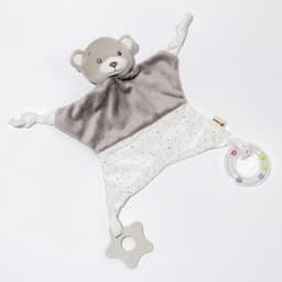 Комфортер - игрушка для сна новорожденных, Крошка Я «Серый мишка», погремушка, прорезыватель, серый