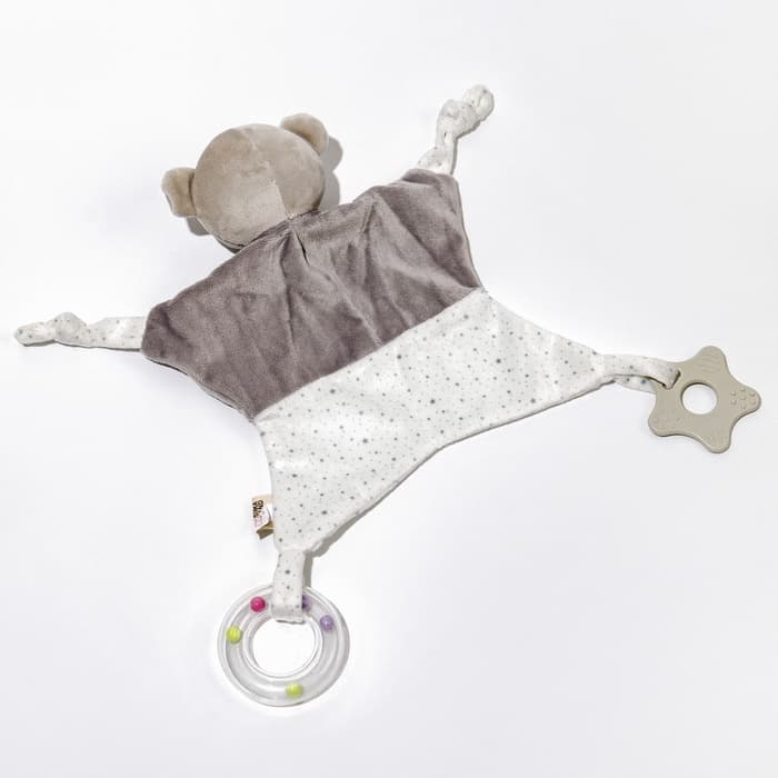 Комфортер - игрушка для сна новорожденных, Крошка Я «Серый мишка», погремушка, прорезыватель, серый