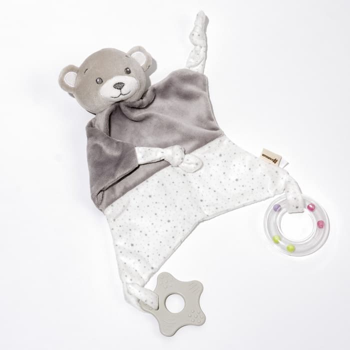 Комфортер - игрушка для сна новорожденных, Крошка Я «Серый мишка», погремушка, прорезыватель, серый