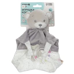 Комфортер - игрушка для сна новорожденных, Крошка Я «Серый мишка», погремушка, прорезыватель, серый