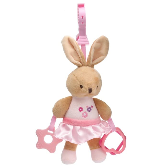 Подвеска мягкая на кроватку/коляску M&B «Зайка», погремушка, прорезыватель, от 3 мес.