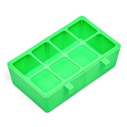 Кормушка для кормления, 16.9×8.9×4.4 см, с защитой на 8 ячеек, пластик, зелёная