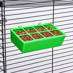 Кормушка для кормления, 16.9×8.9×4.4 см, с защитой на 8 ячеек, пластик, зелёная