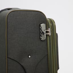 Чемодан большой 95 л (L), с расширением, кодовый замок, 3 колеса, 2 наружных кармана, хаки