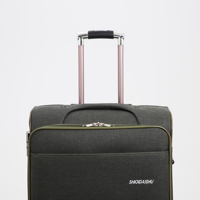 Чемодан большой 95 л (L), с расширением, кодовый замок, 3 колеса, 2 наружных кармана, хаки